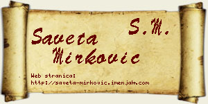 Saveta Mirković vizit kartica